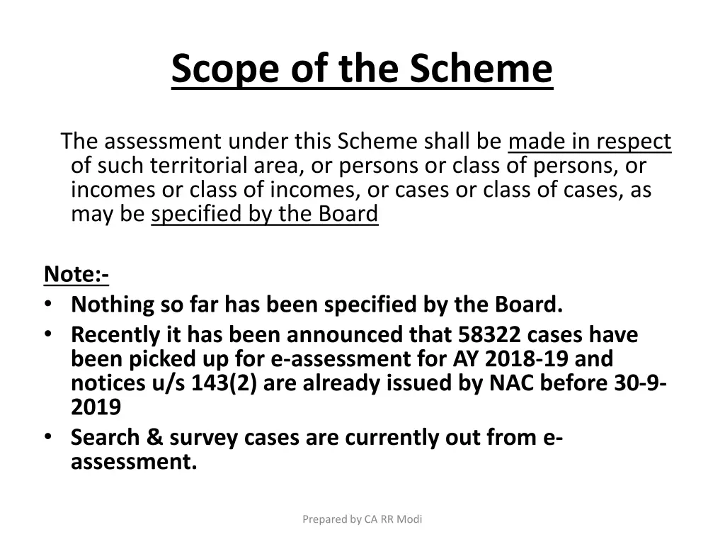 scope of the scheme