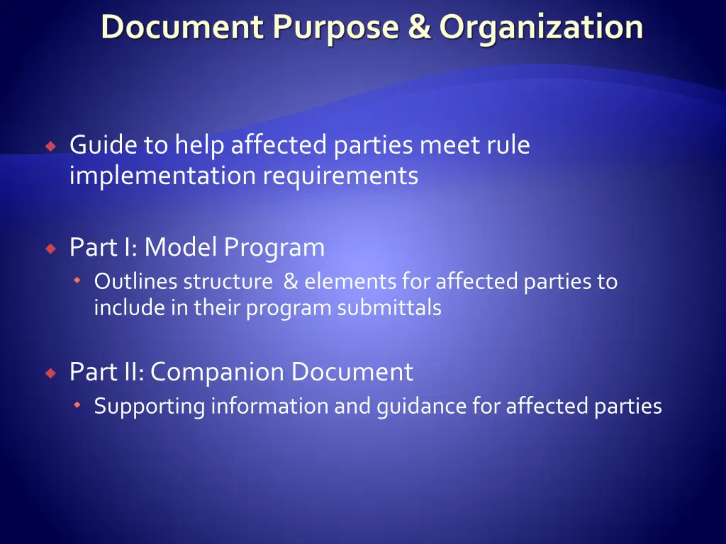 document purpose organization