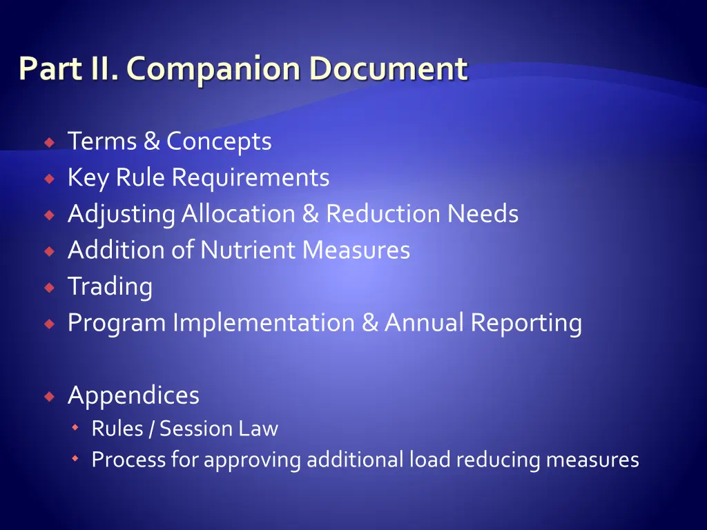 part ii companion document