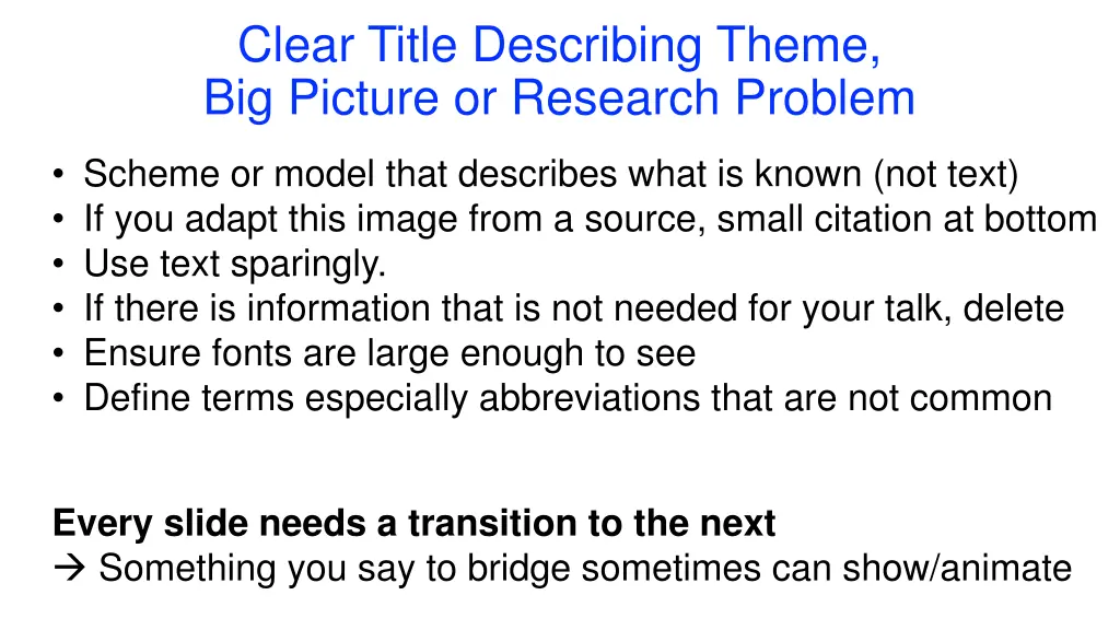 clear title describing theme big picture