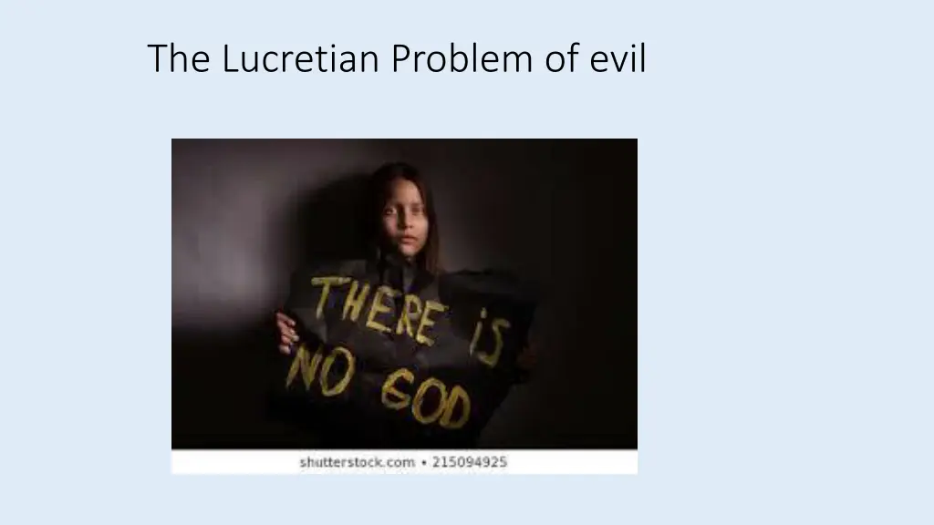the lucretian problem of evil