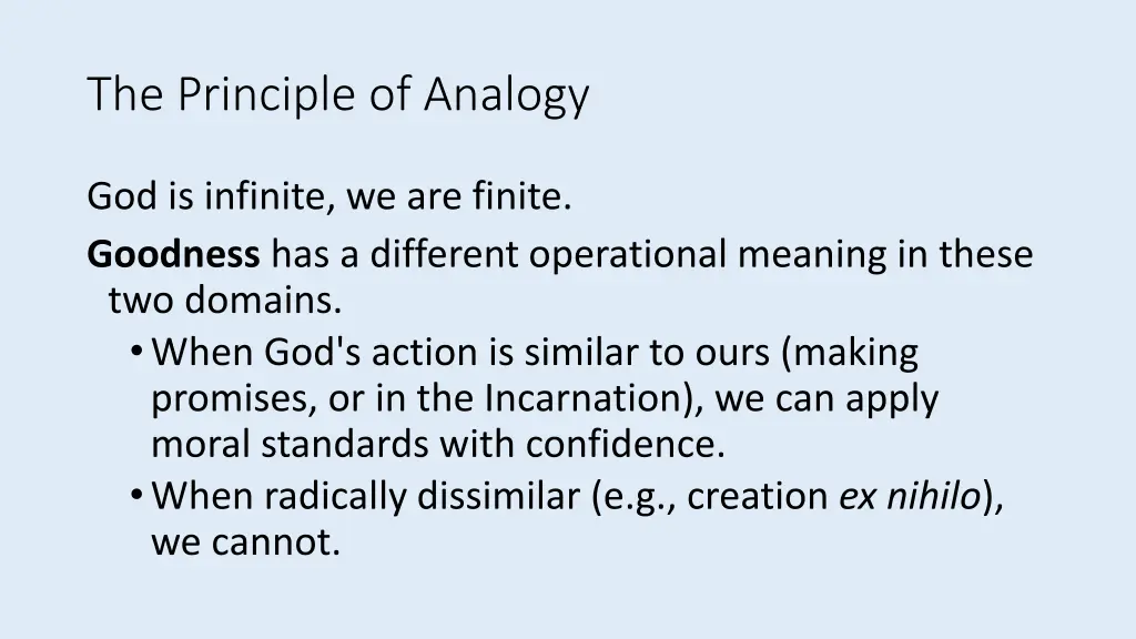 the principle of analogy