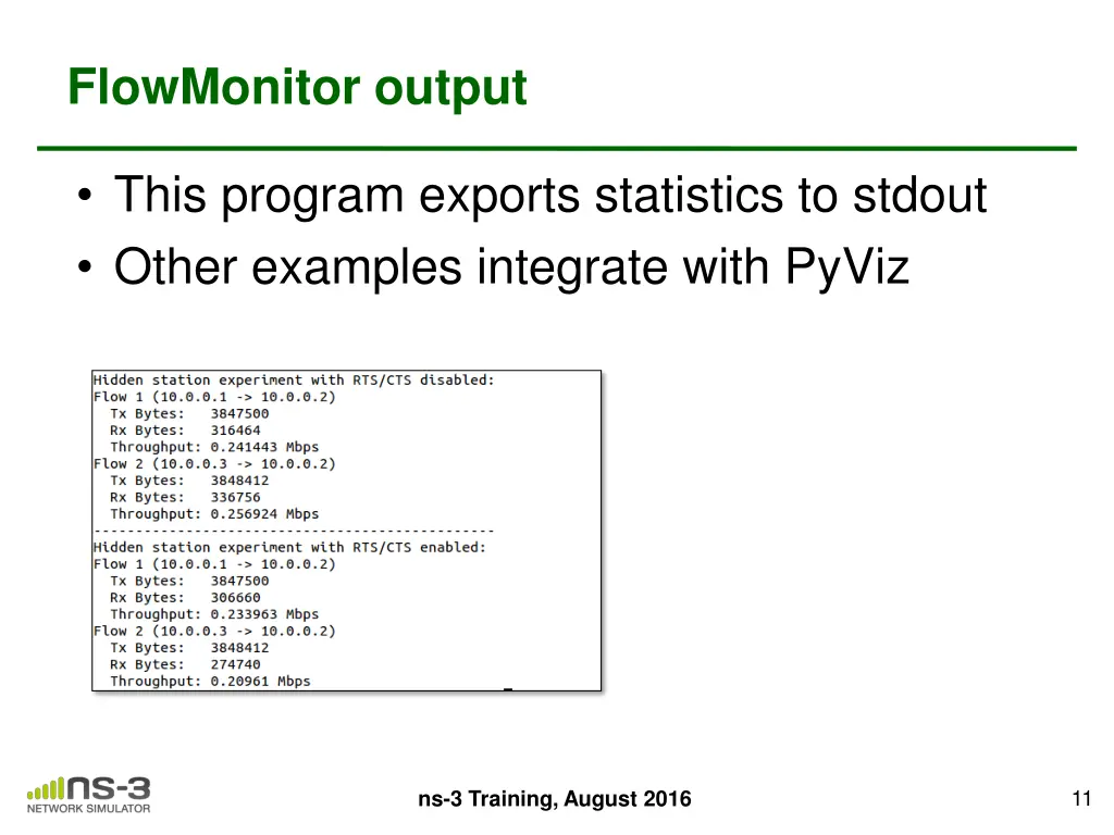flowmonitor output