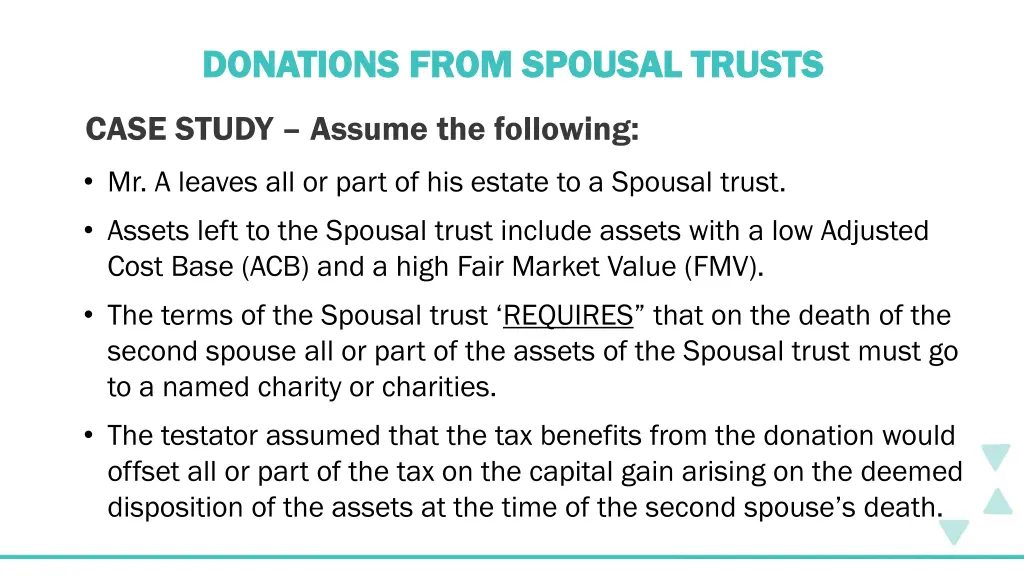donations from spousal trusts donations from