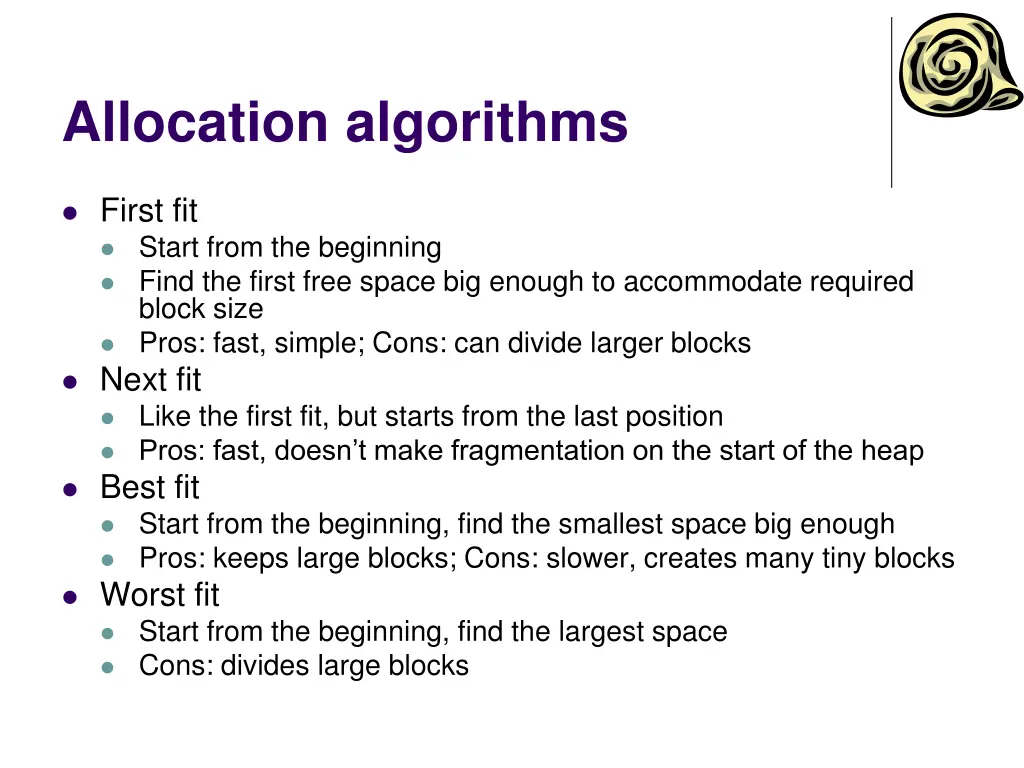 allocation algorithms
