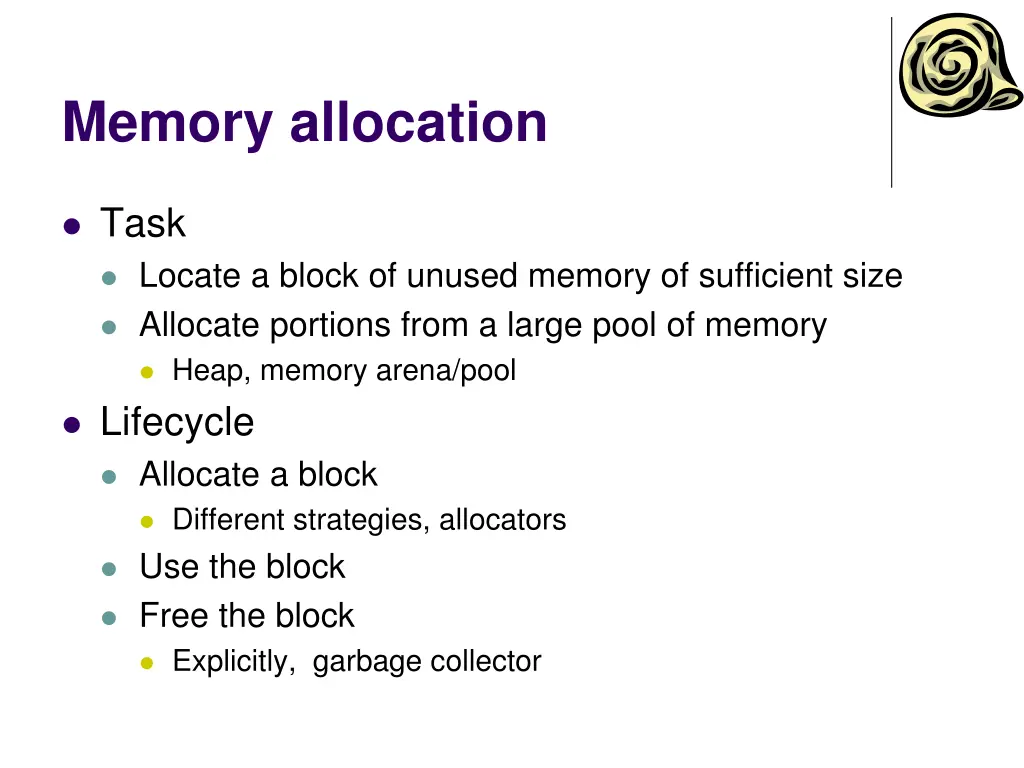 memory allocation