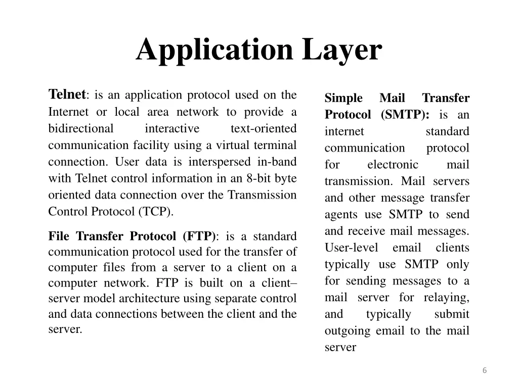 application layer