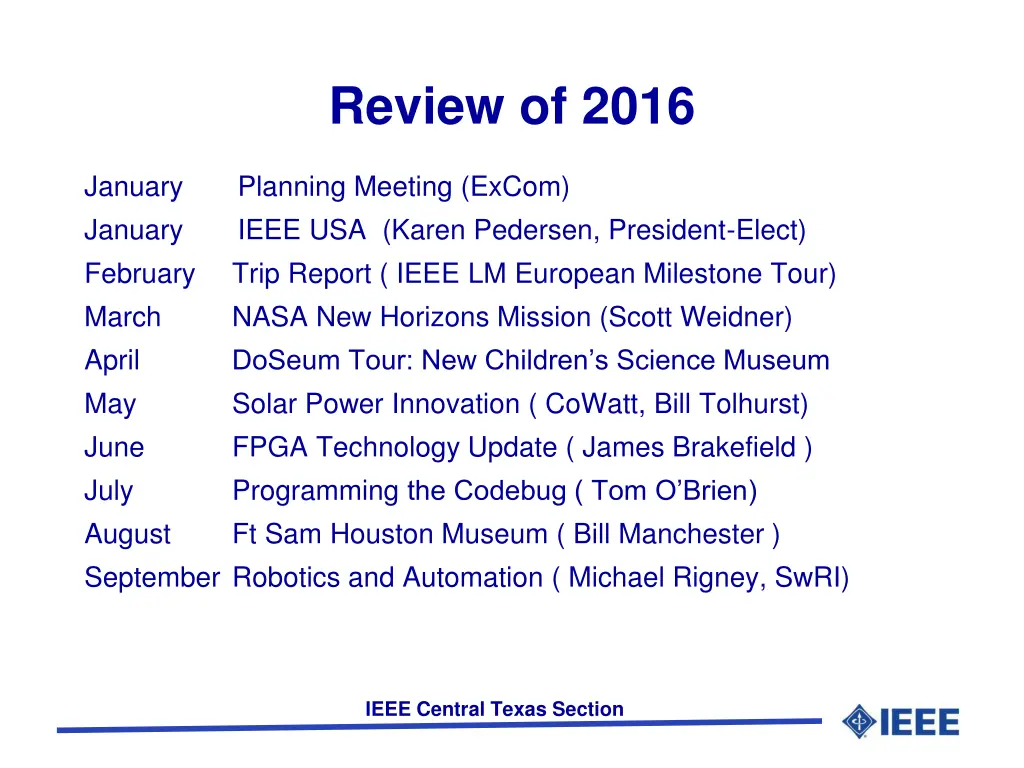 review of 2016