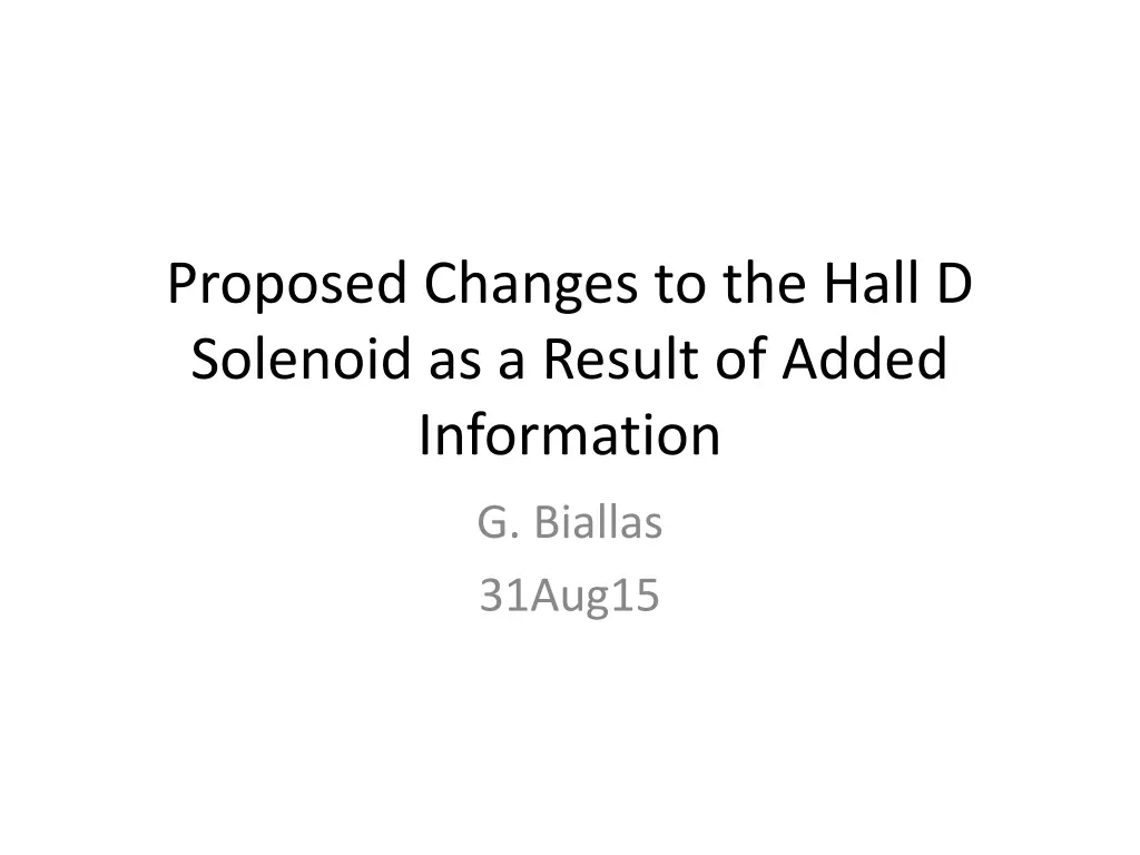 proposed changes to the hall d solenoid