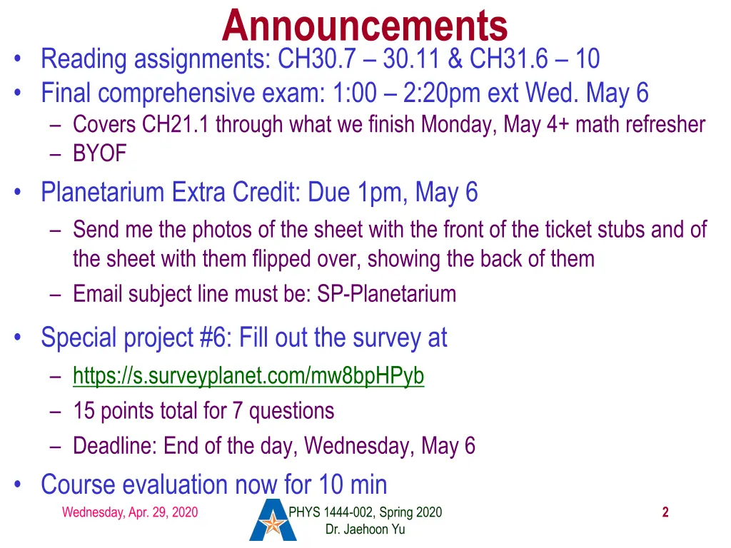 announcements