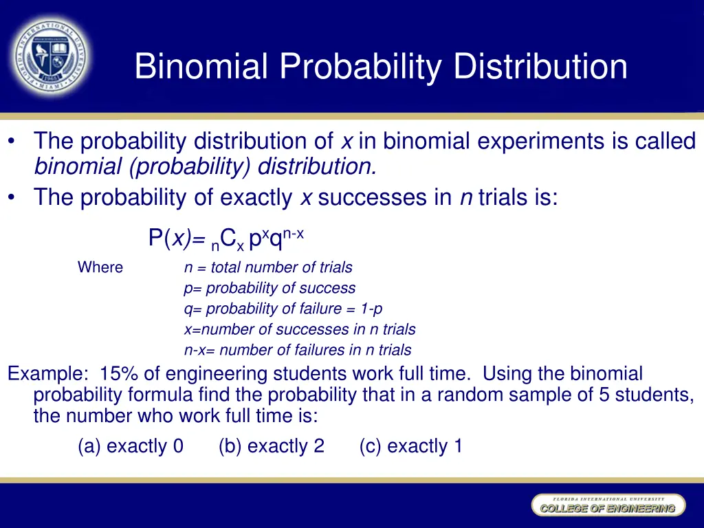 binomial probability distribution