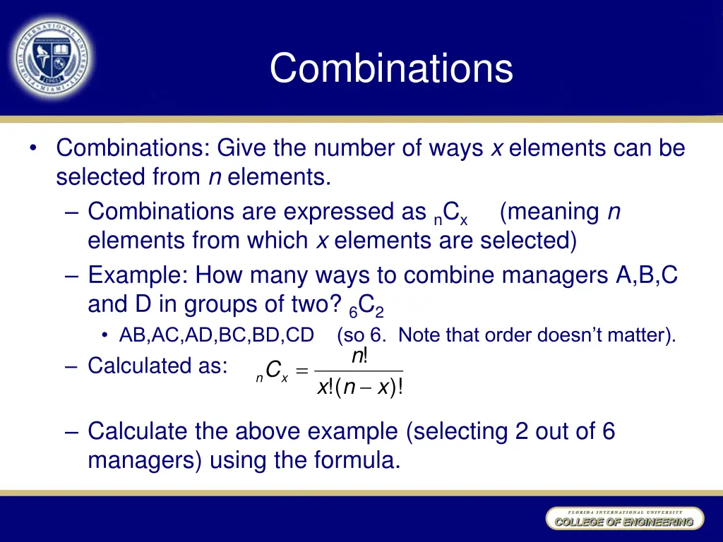combinations