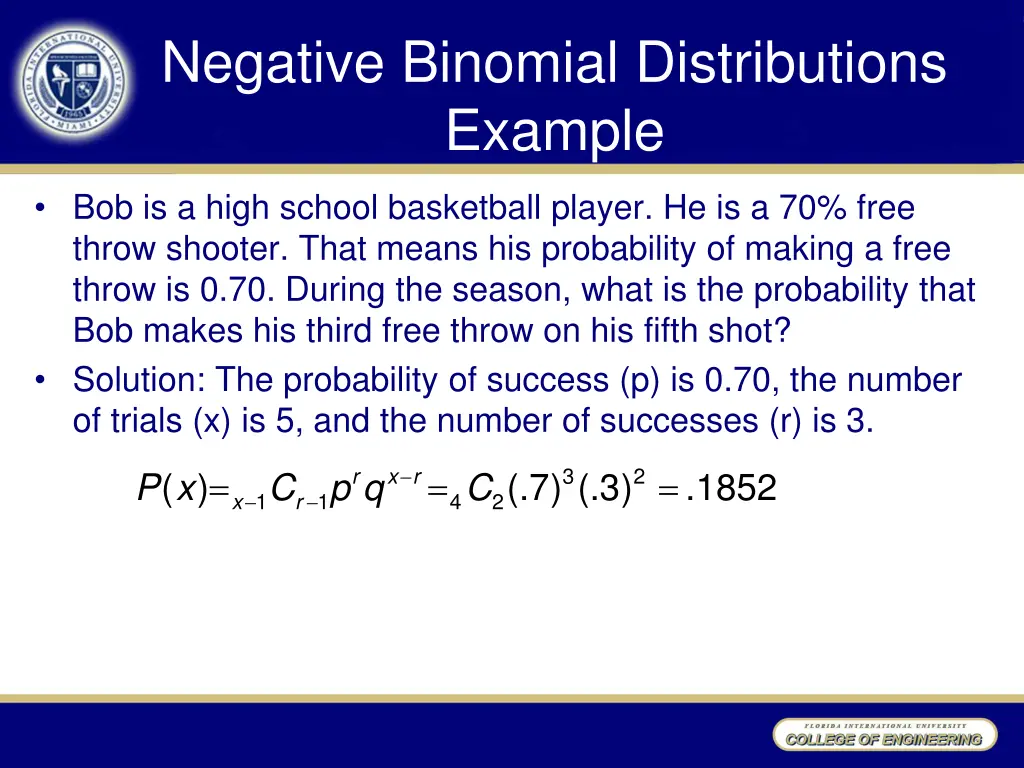 negative binomial distributions example