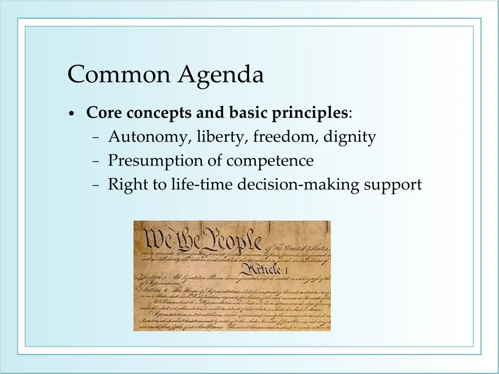 common agenda