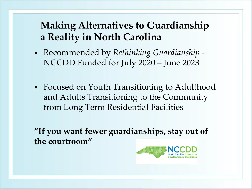 making alternatives to guardianship a reality