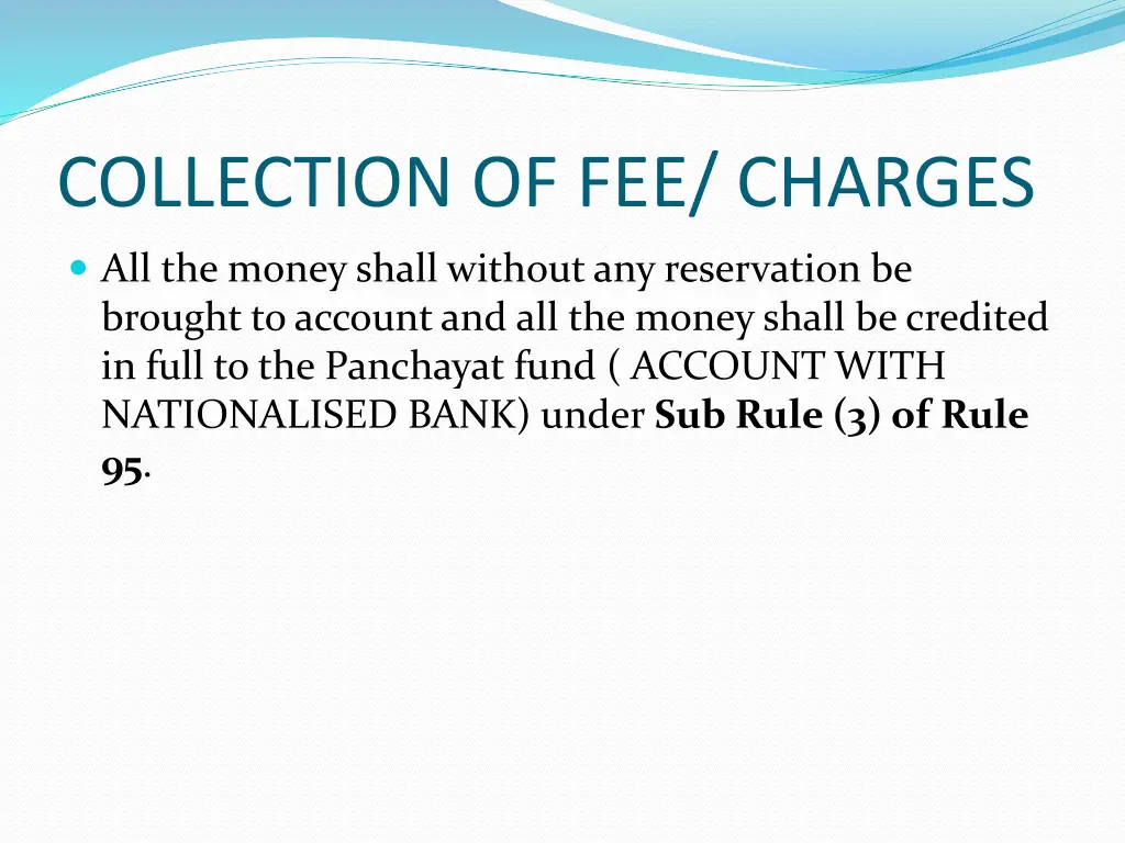 collection of fee charges