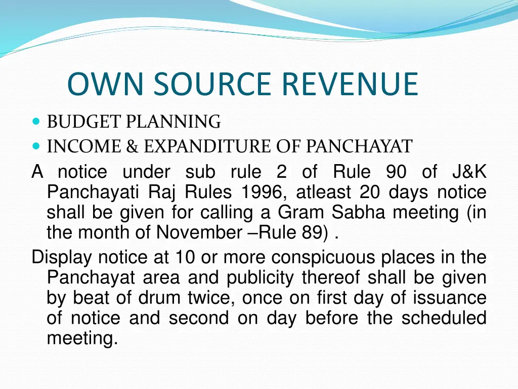 own source revenue budget planning income