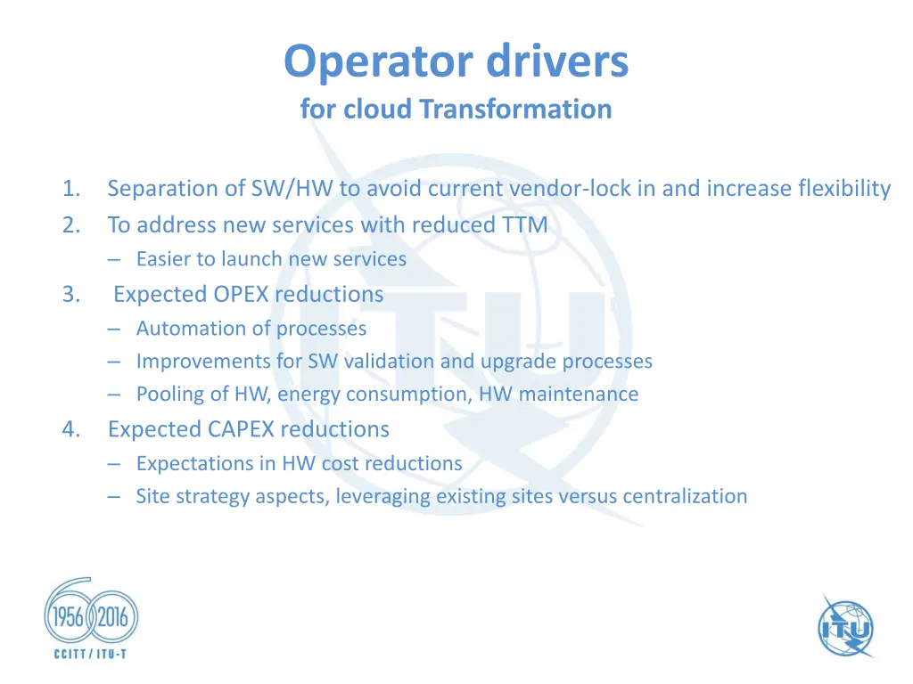 operator drivers for cloud transformation