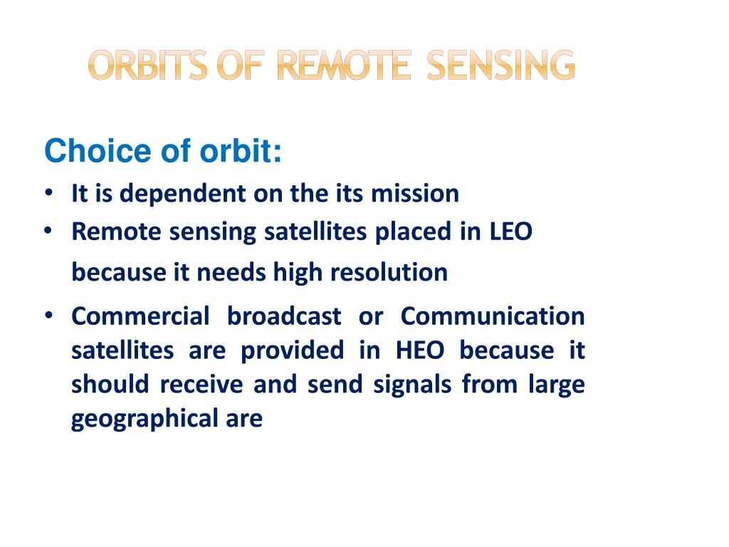orbits of remote sensing 9