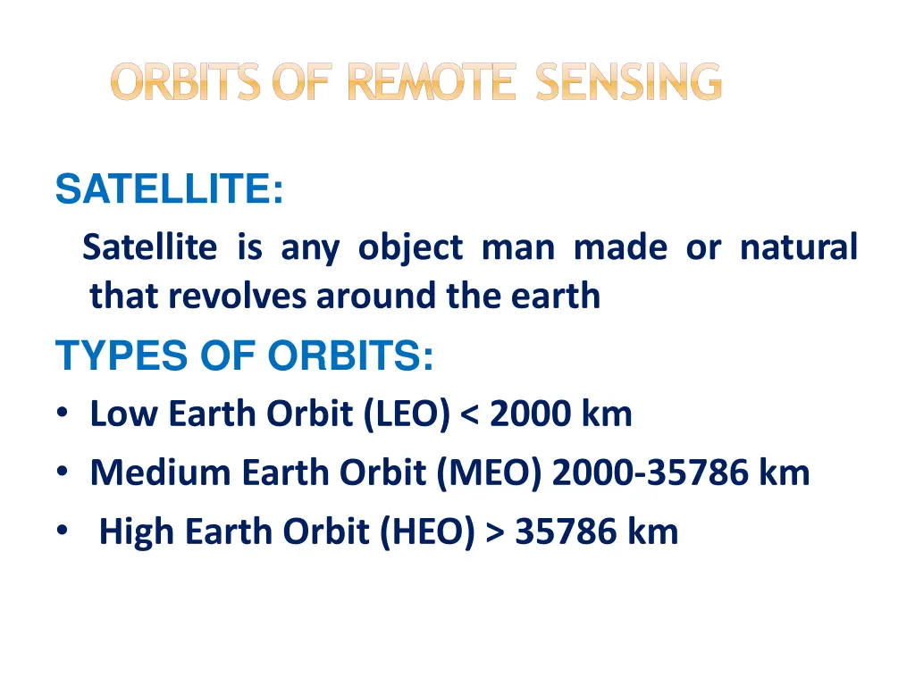 orbits of remote sensing