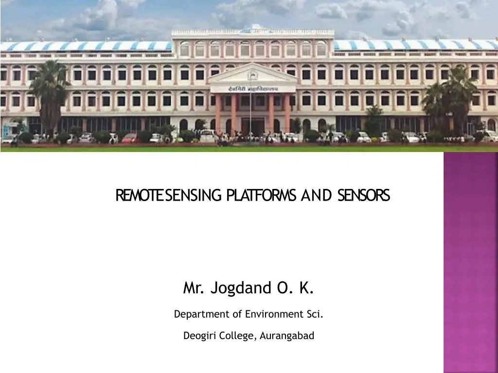 remote sensing platforms and sensors