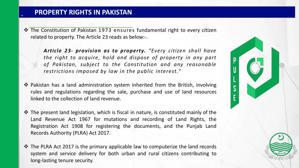 property rights in pakistan