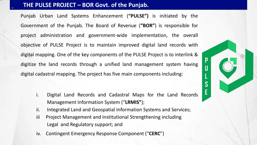 the pulse project bor govt of the punjab