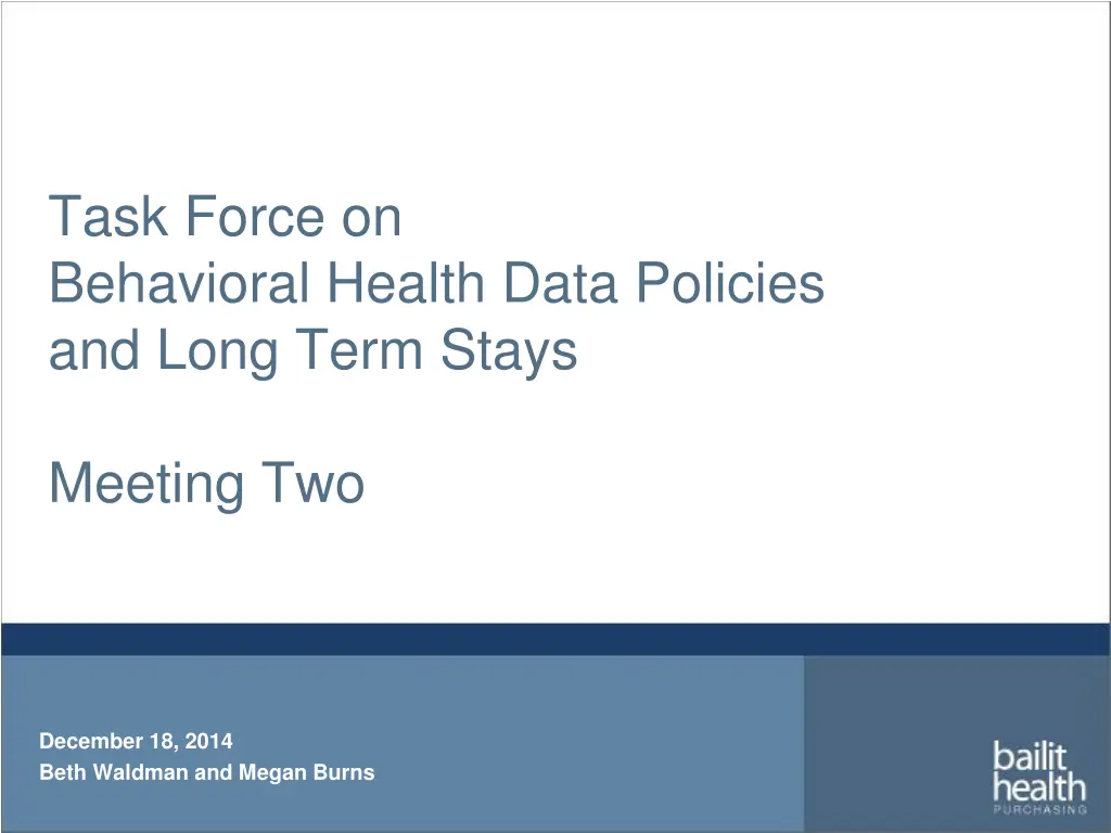 task force on behavioral health data policies