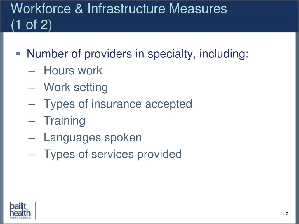 workforce infrastructure measures 1 of 2