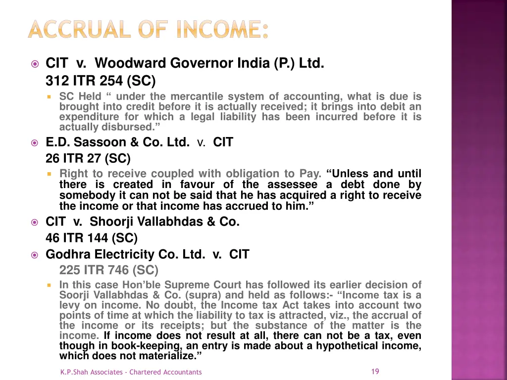 accrual of income