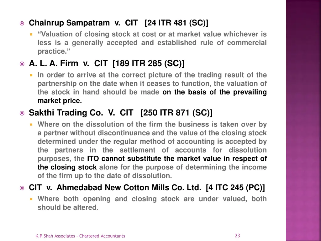 chainrup sampatram v cit 24 itr 481 sc valuation