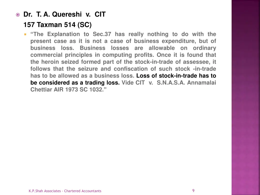 dr t a quereshi v cit 157 taxman