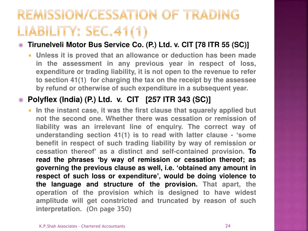 remission cessation of trading liability