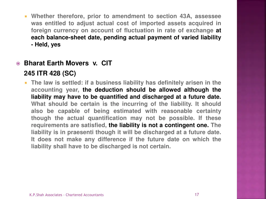 whether therefore prior to amendment to section