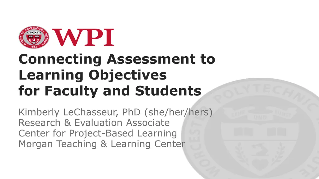 connecting assessment to learning objectives
