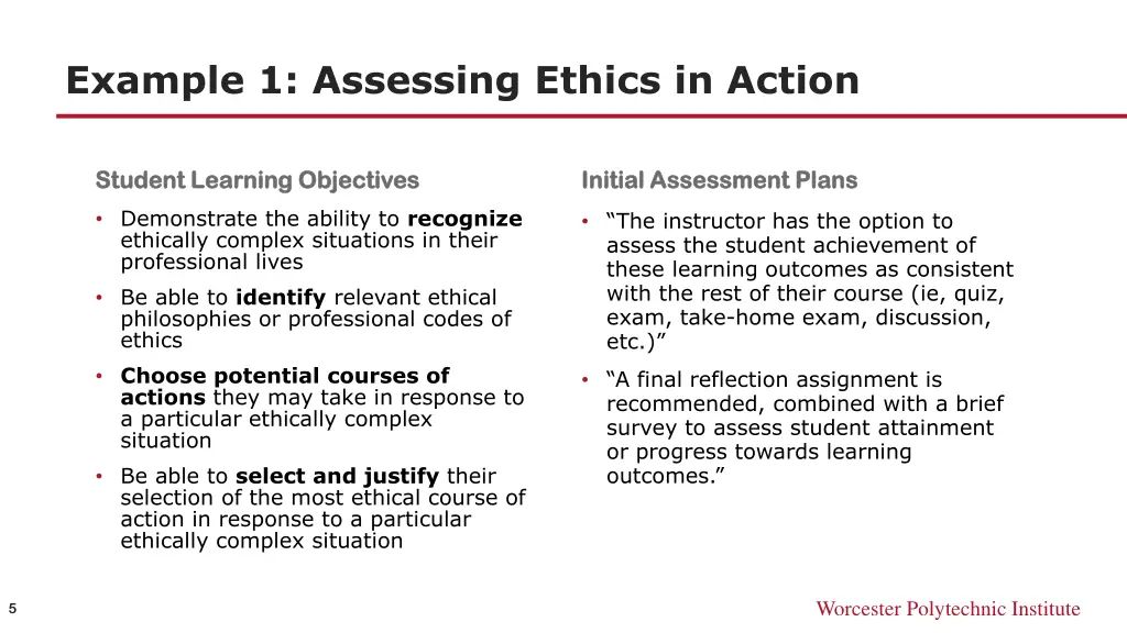 example 1 assessing ethics in action 1