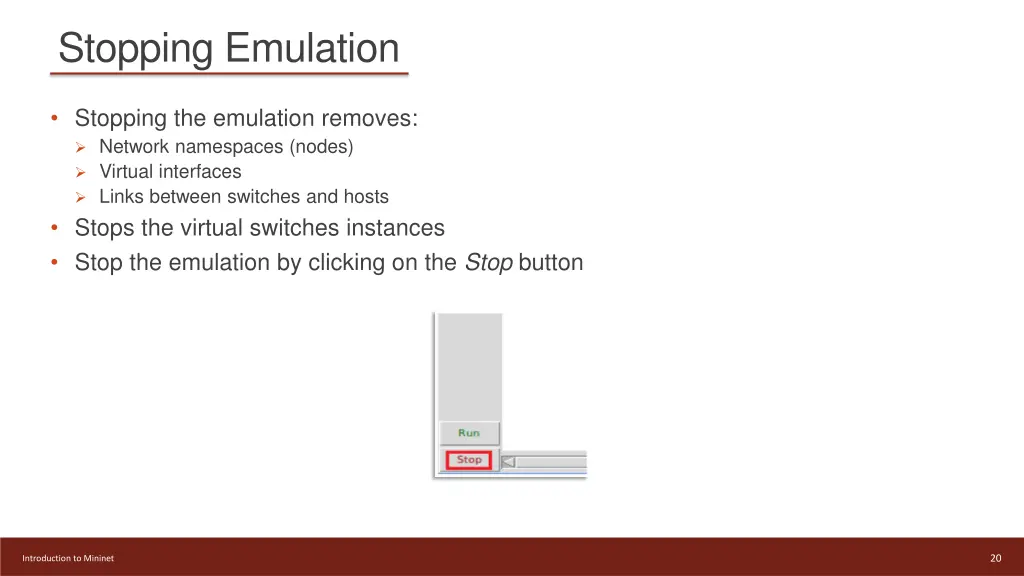 stopping emulation