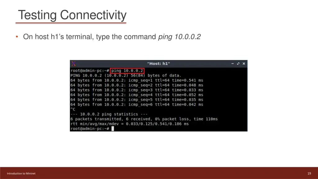 testing connectivity