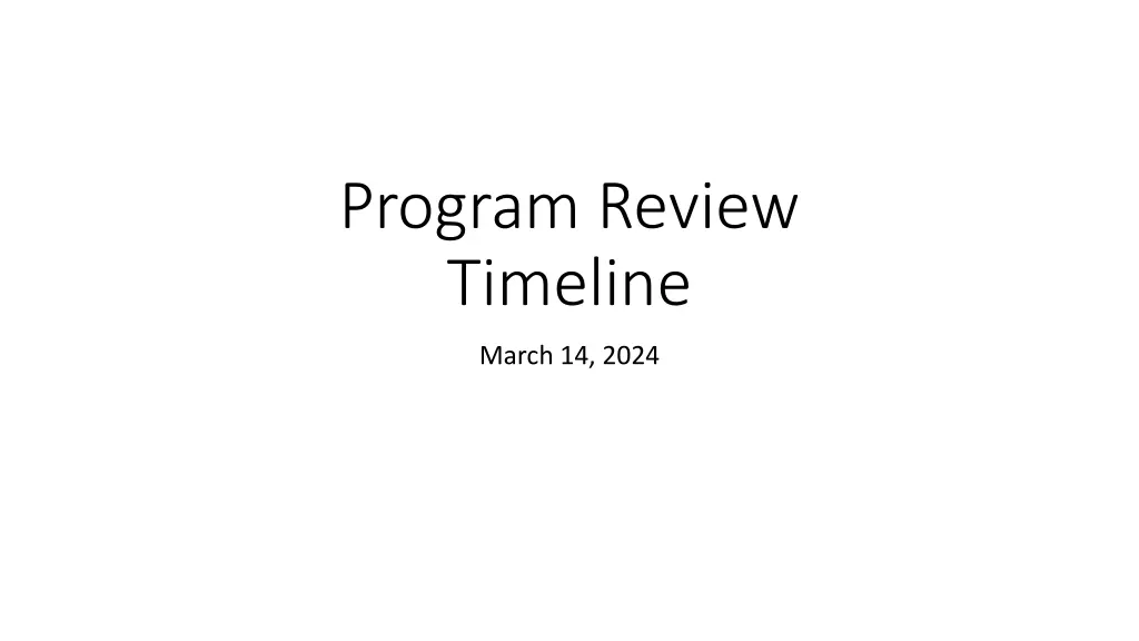 program review timeline