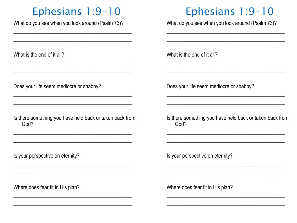 ephesians 1 9 10 what do you see when you look