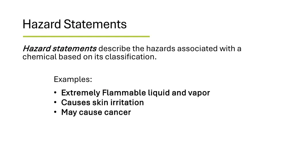 hazard statements