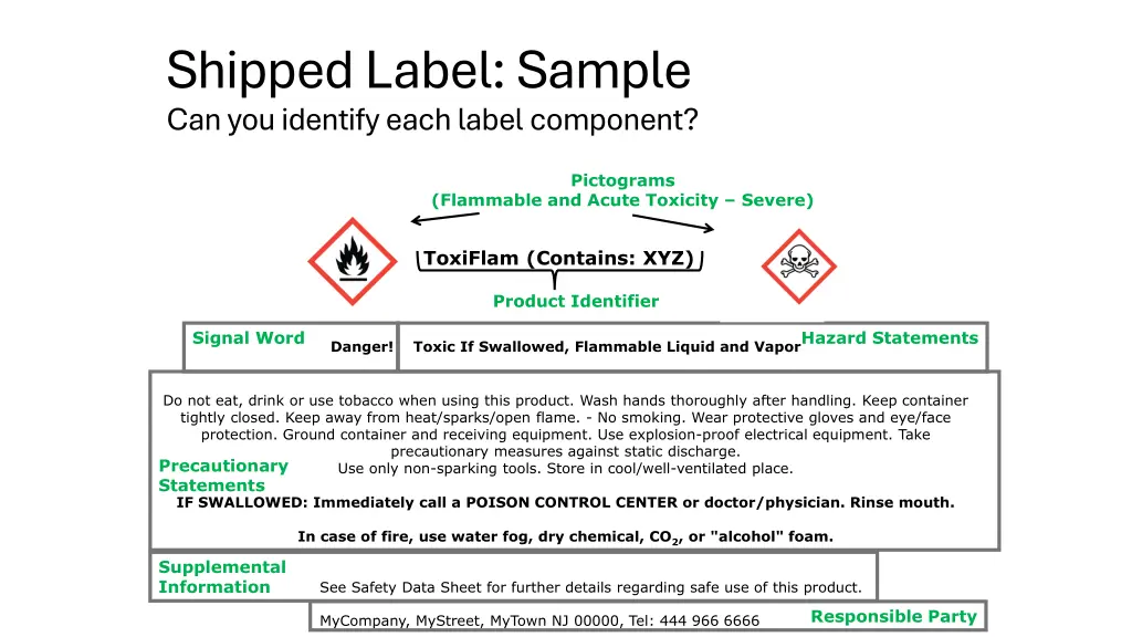 shipped label sample can you identify each label