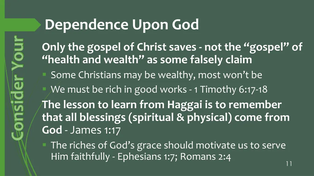 dependence upon god 1