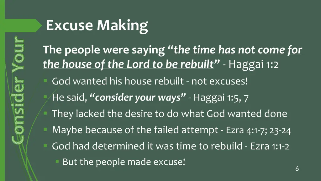 excuse making