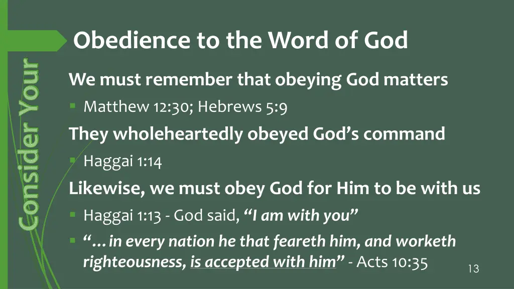 obedience to the word of god 1