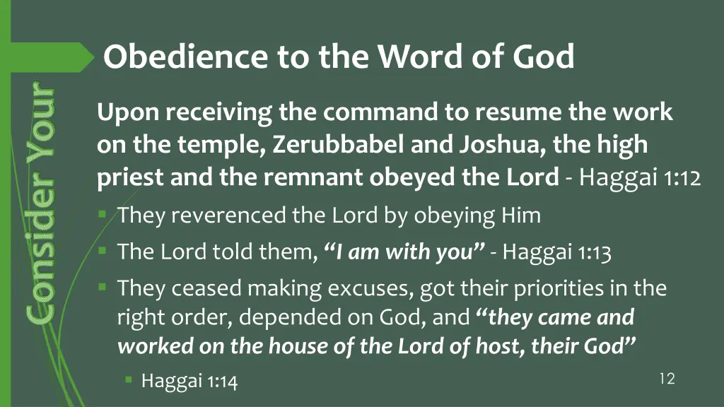 obedience to the word of god