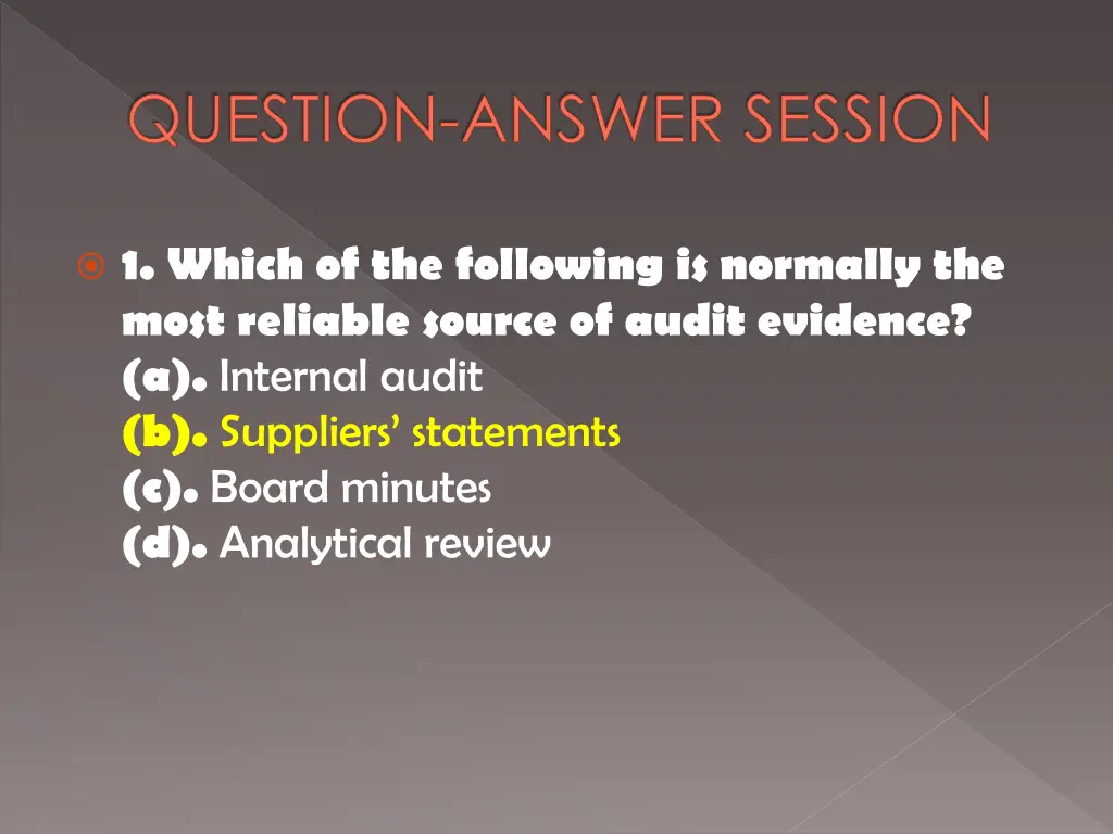 question answer session