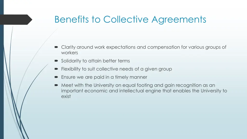benefits to collective agreements