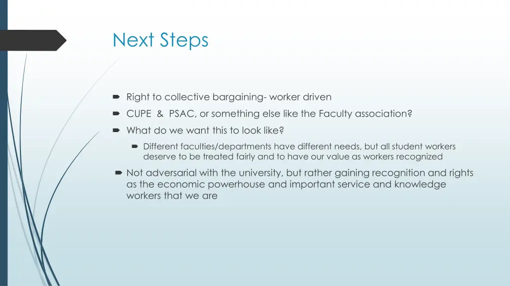 next steps