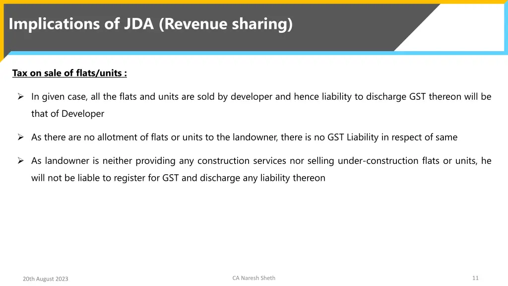implications of jda revenue sharing 1